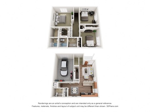 Floor plan for 3 beds, 2.5 baths, 1479 sqft